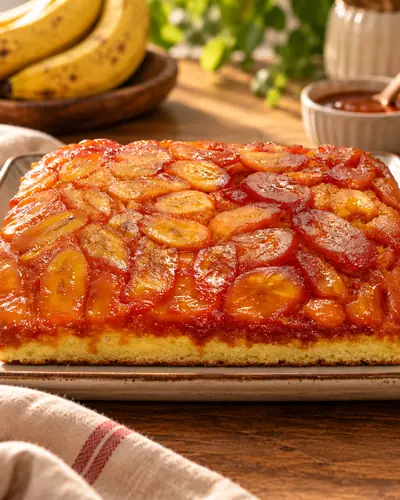 Bolo de banana caramelizada